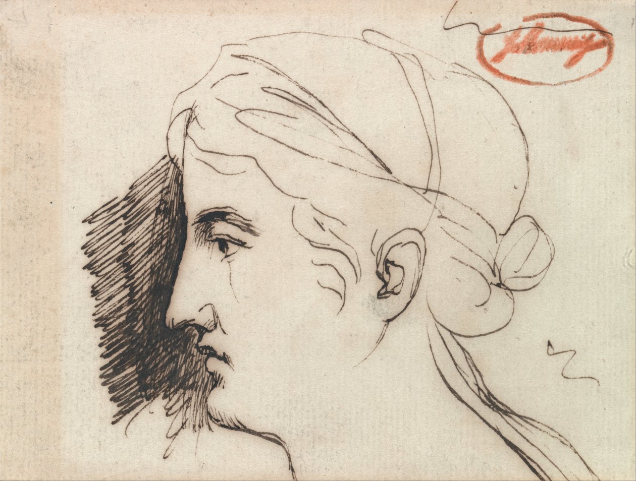 Hoofd van een vrouw door George Romney