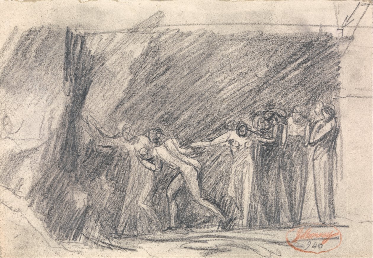 MacBeth bij de heksengrot - Tweede bezoek, of Canidia en de jeugd, of De opening van de ark door George Romney