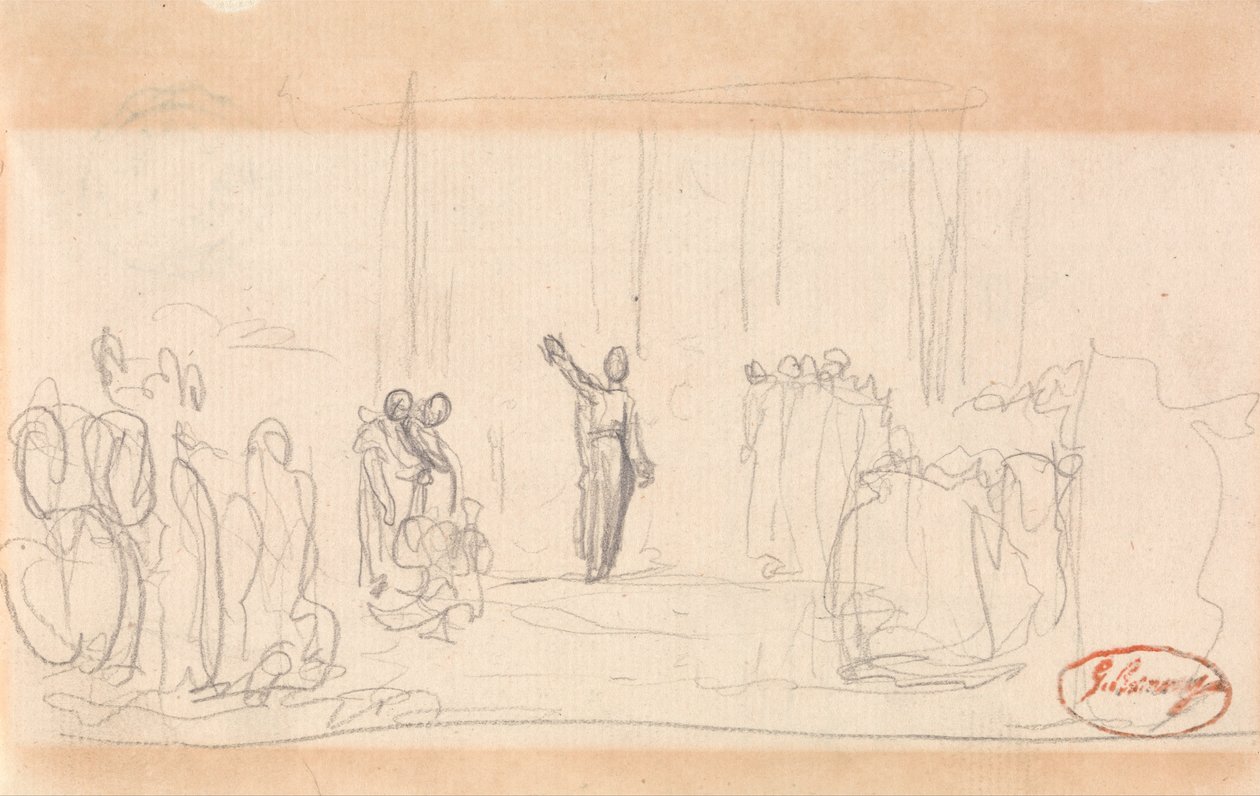 Mogelijk een menigte voor een profetes door George Romney