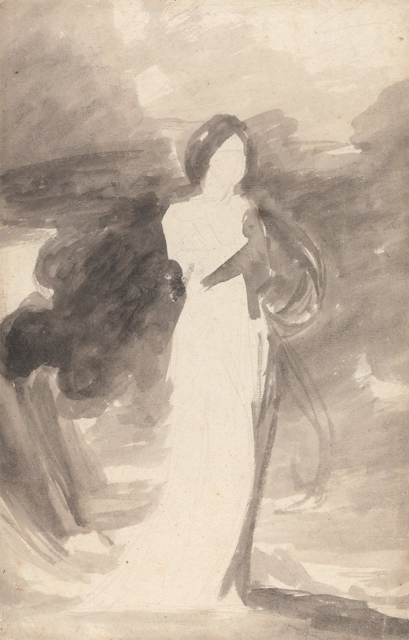 Studie van een staande dame door George Romney