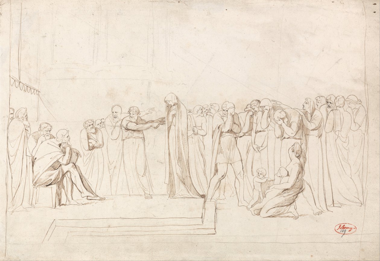 De beschuldiging van Susanna door de ouderlingen door George Romney