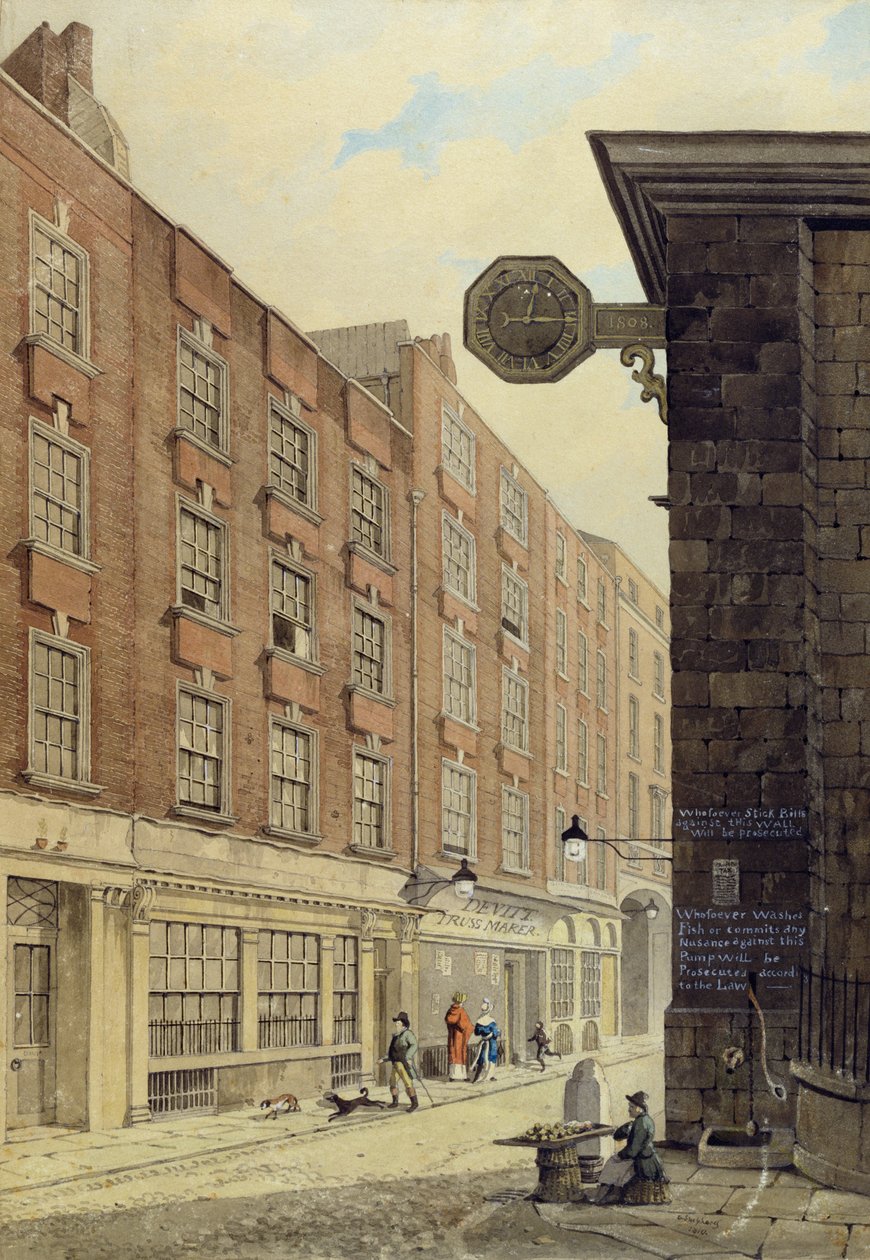 Lombard Street West, met St. Mary Woolnoth door George Shepherd
