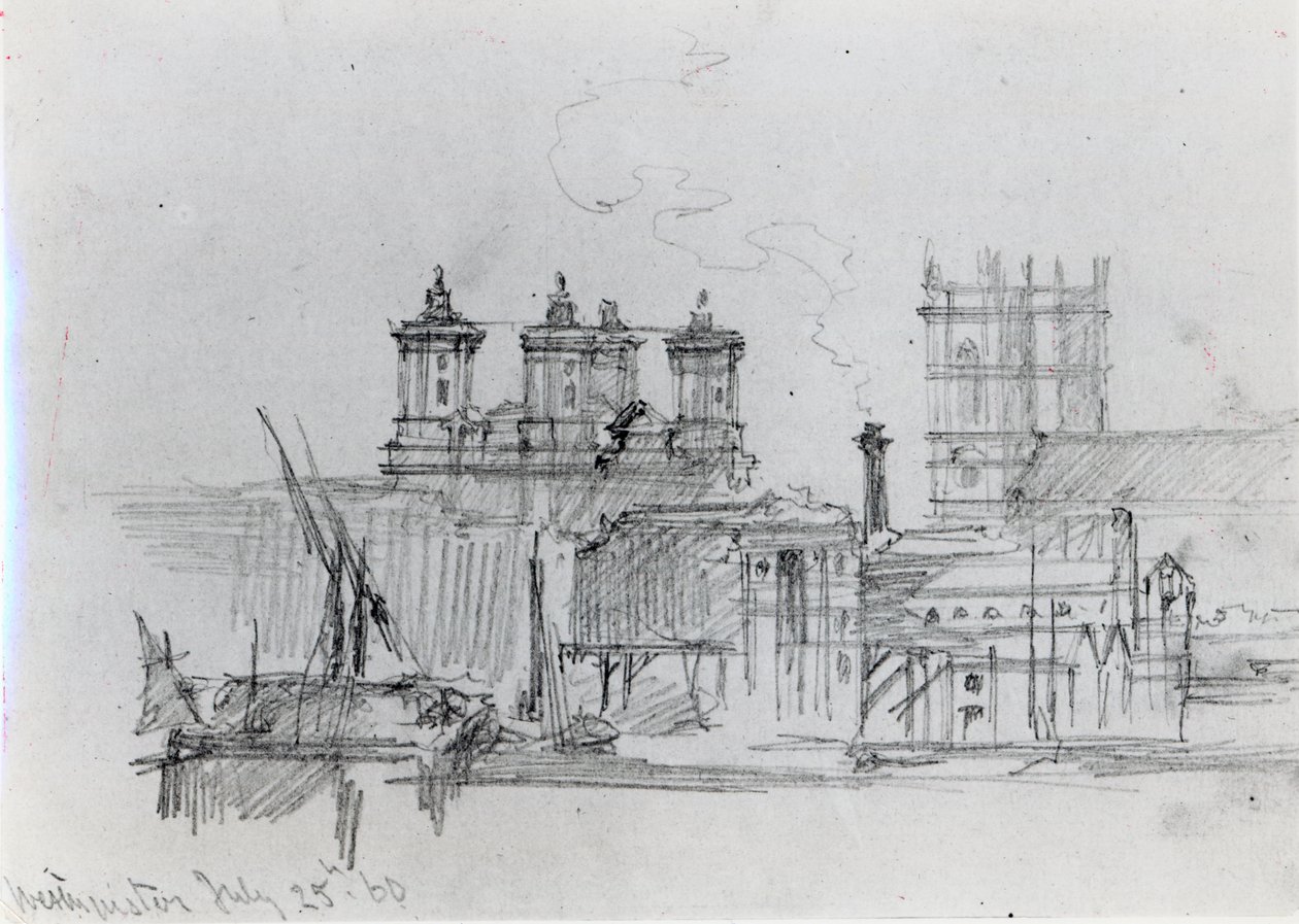 Schets van Westminster, 1860 door George Snr Scharf