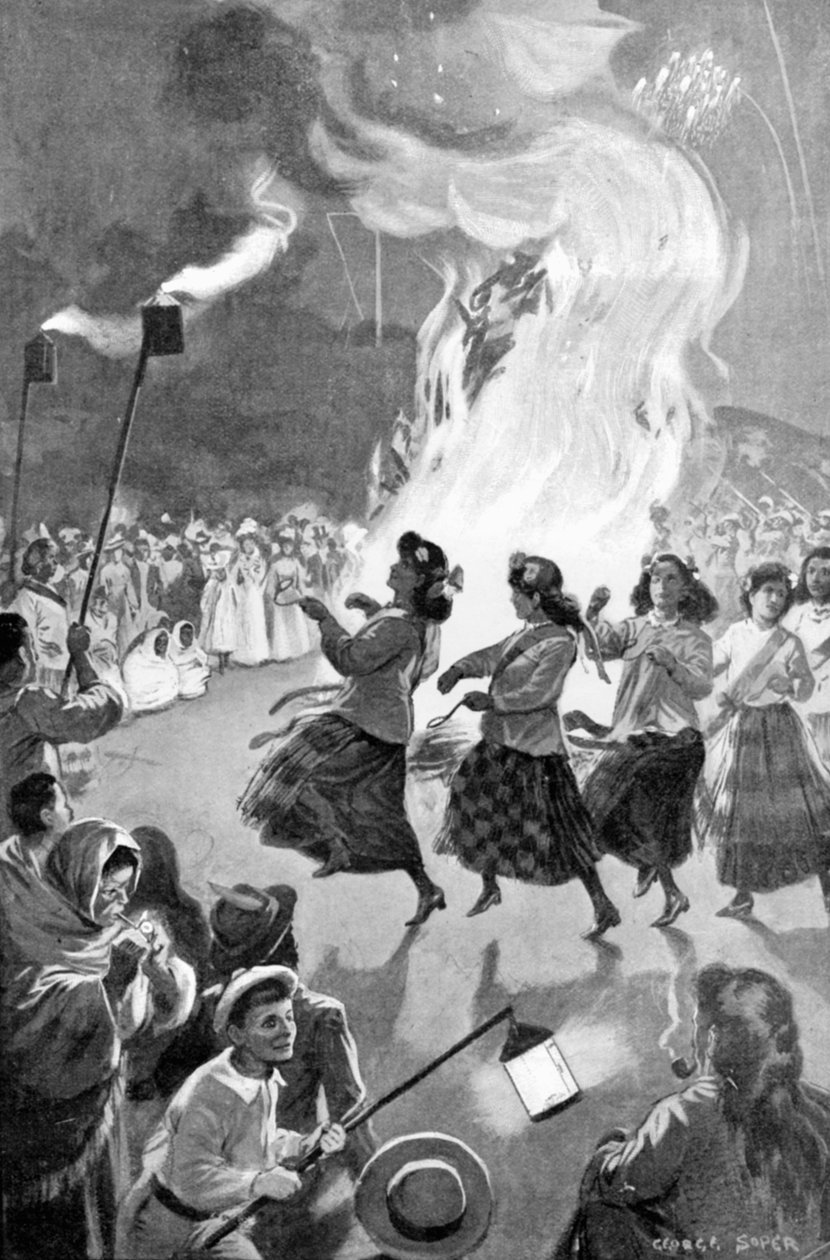 Vieren van Vredesdag in Roturua, Nieuw-Zeeland, illustratie uit 