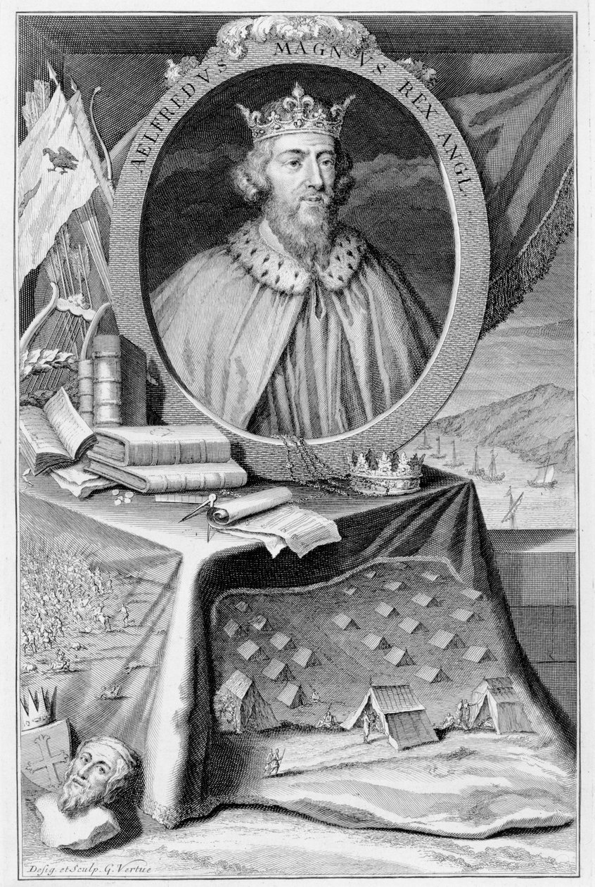 Alfred de Grote (849-99) Koning van Wessex door George Vertue