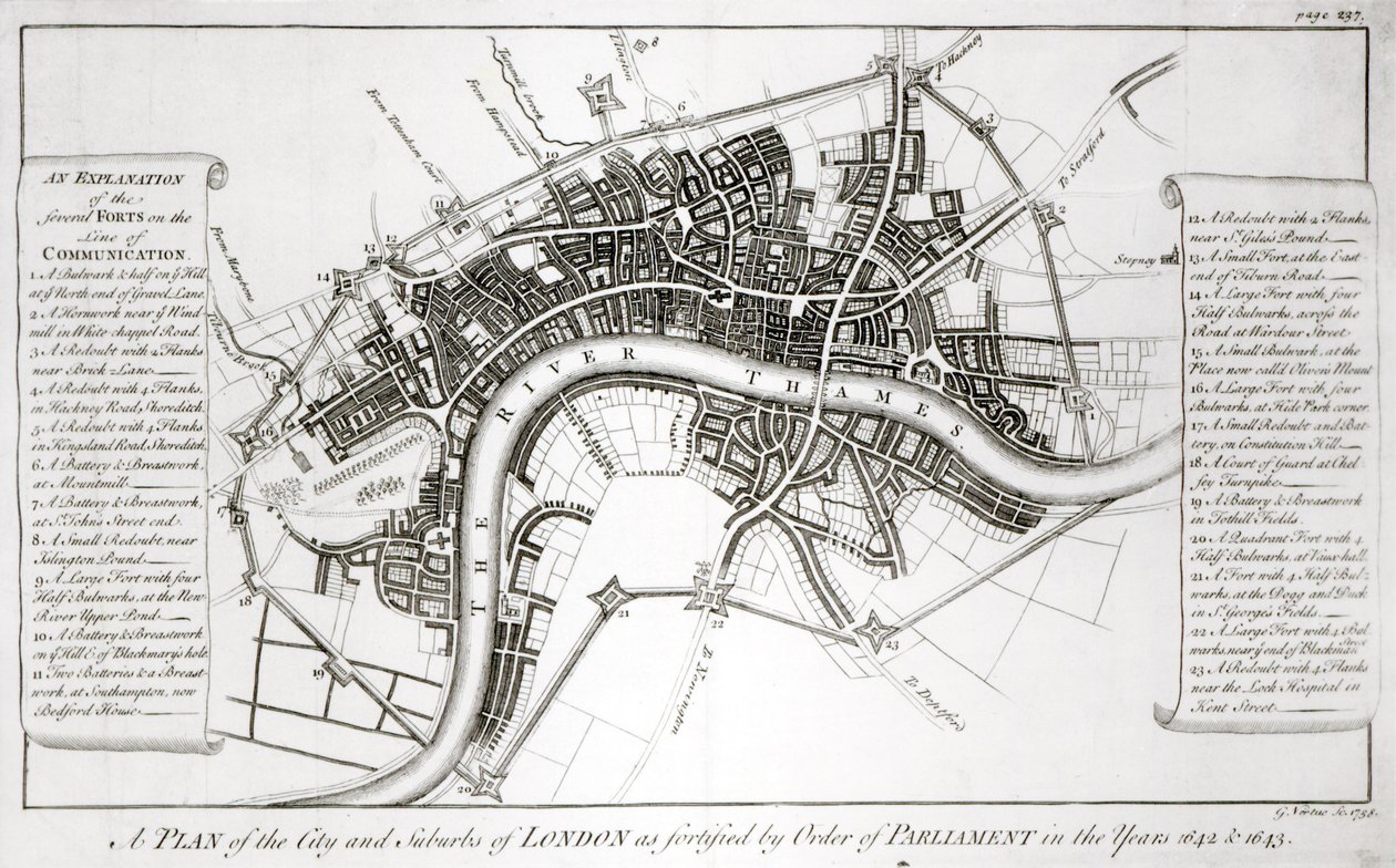 Londense Vestingen in 1642 en 1643, 1738 door George Vertue