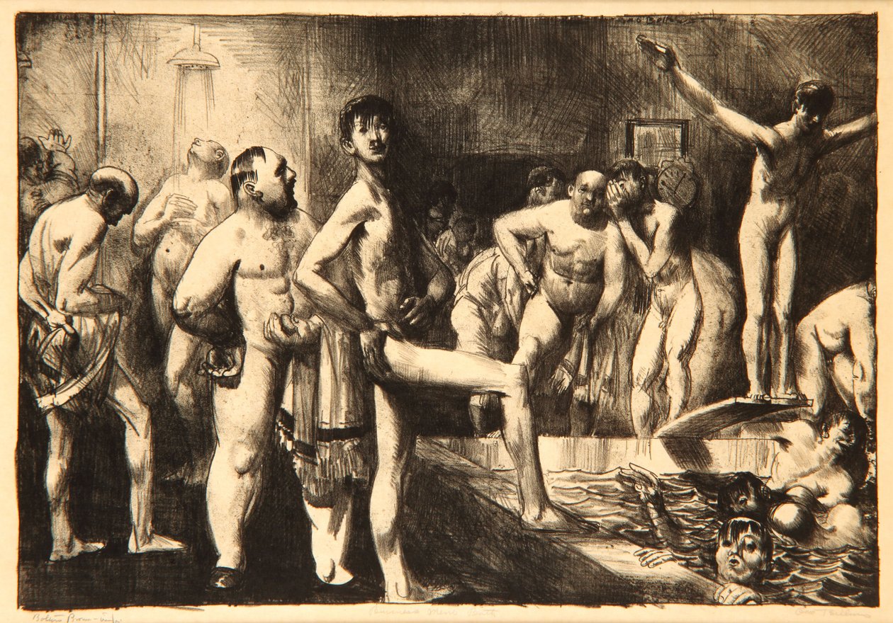 Bad van zakenlieden, 1923 door George Wesley Bellows