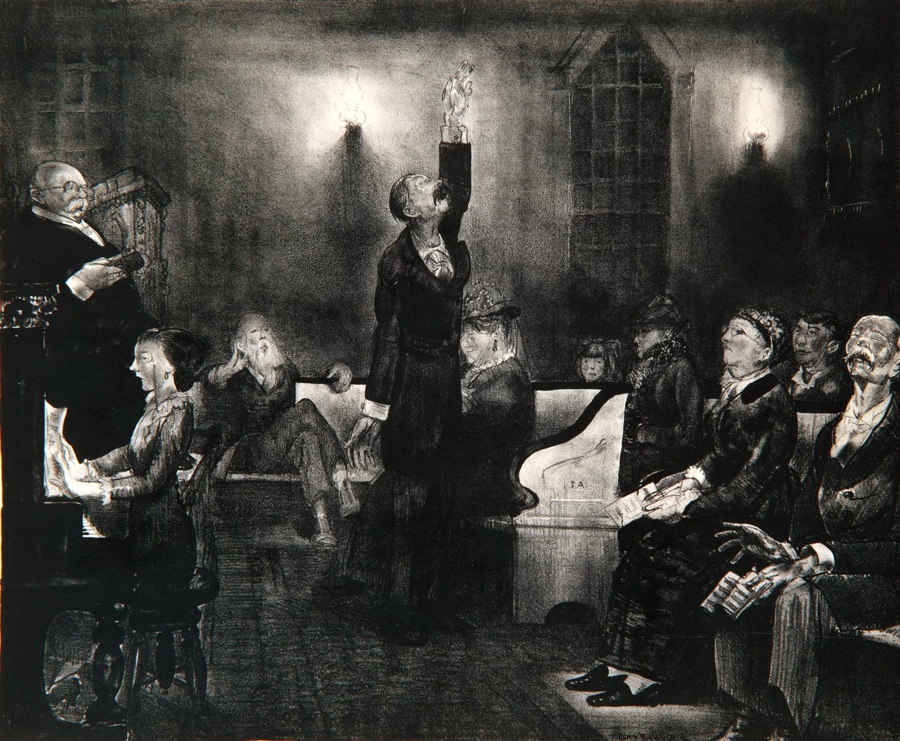 Gebedsbijeenkomst, 1916 door George Wesley Bellows