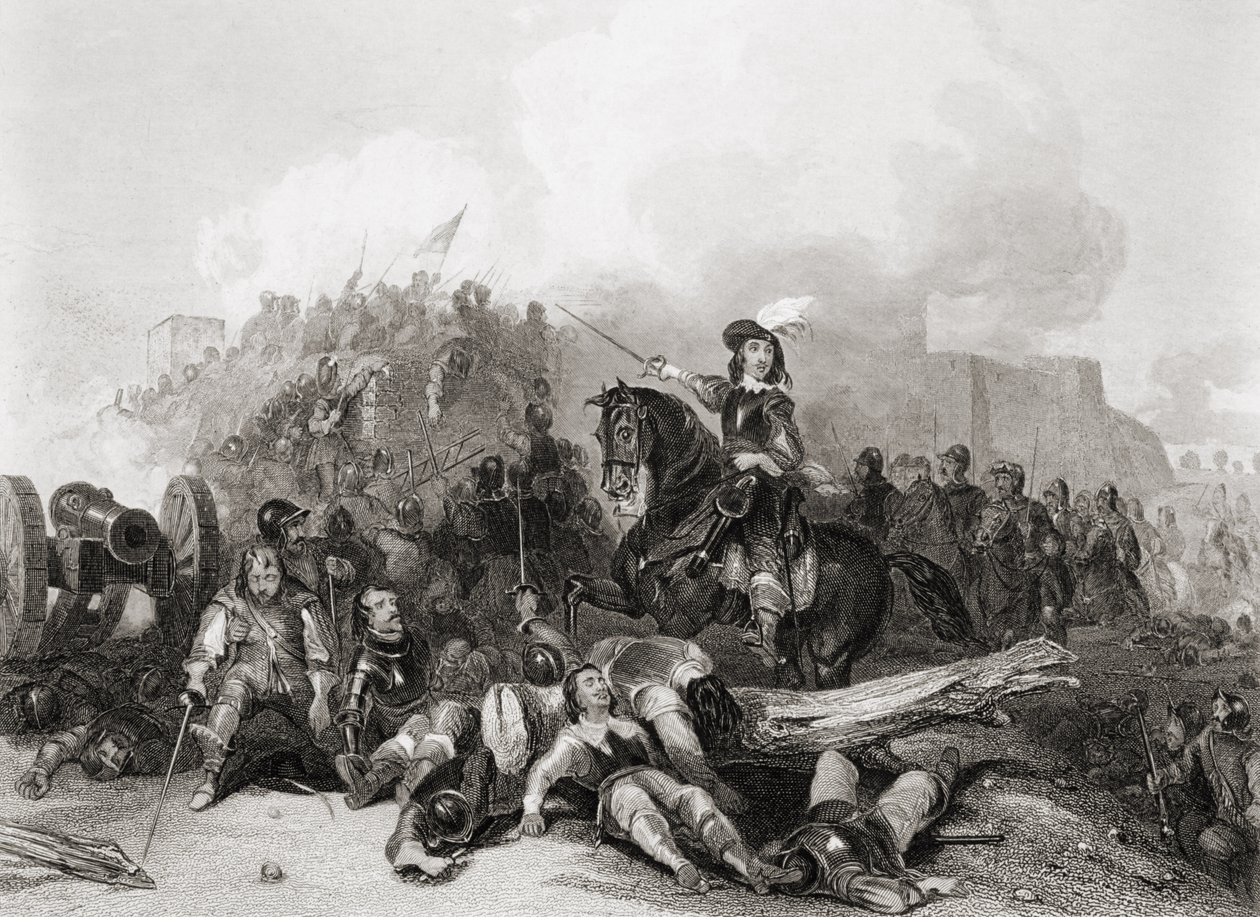De bestorming van Bristol, 26 juli 1643, gegraveerd door J.C. Varrall door George (after) Cattermole