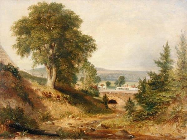 Kanaal Aquaduct Overstekende een Stroom, c.1840-49 door George (attr.) Harvey