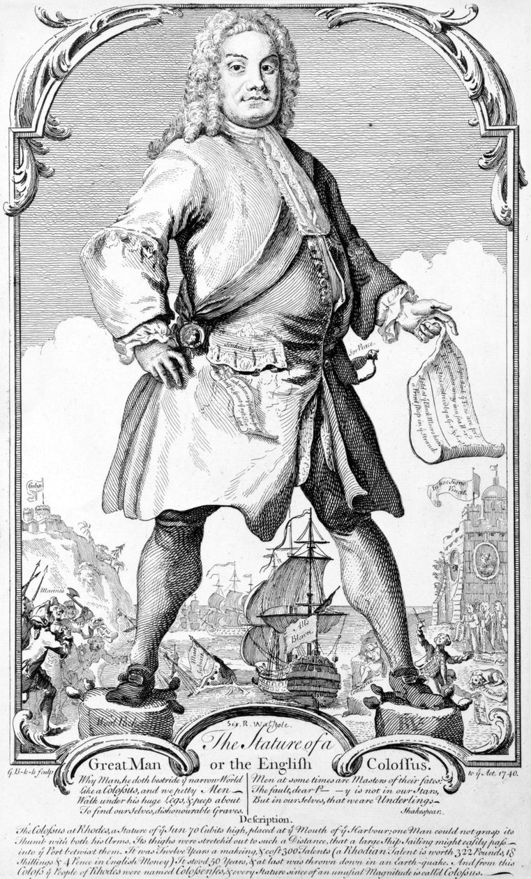 De Statuur van een Groot Man of de Engelse Kolossus door George (c.1706–71) Bickham