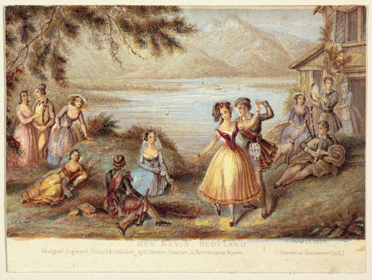 Ben Nevis, Schotland door George Baxter