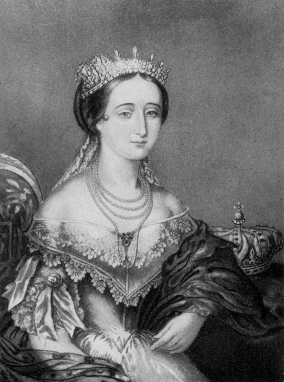 Eugenie de Montijo, Keizerin-gemalin van Frankrijk ca. 1853-1857, 1910 door George Baxter