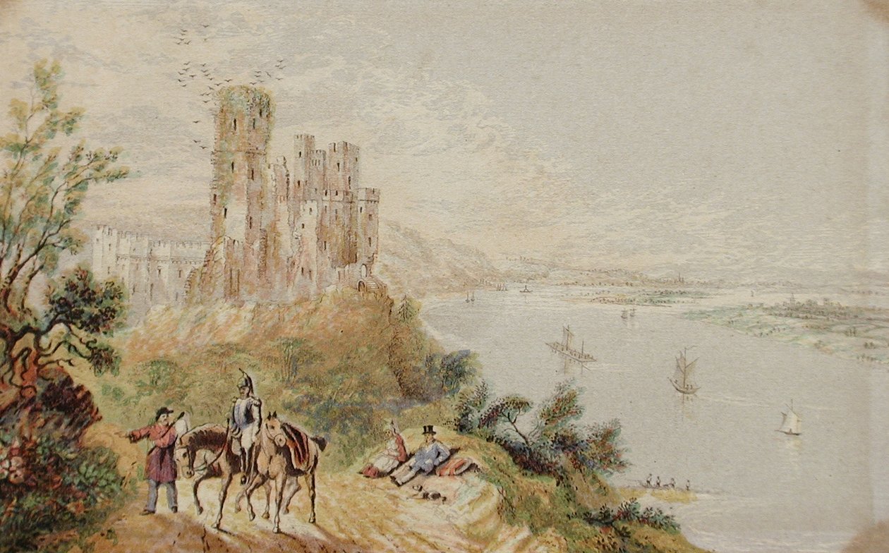 Stolzenfels aan de Rijn door George Baxter