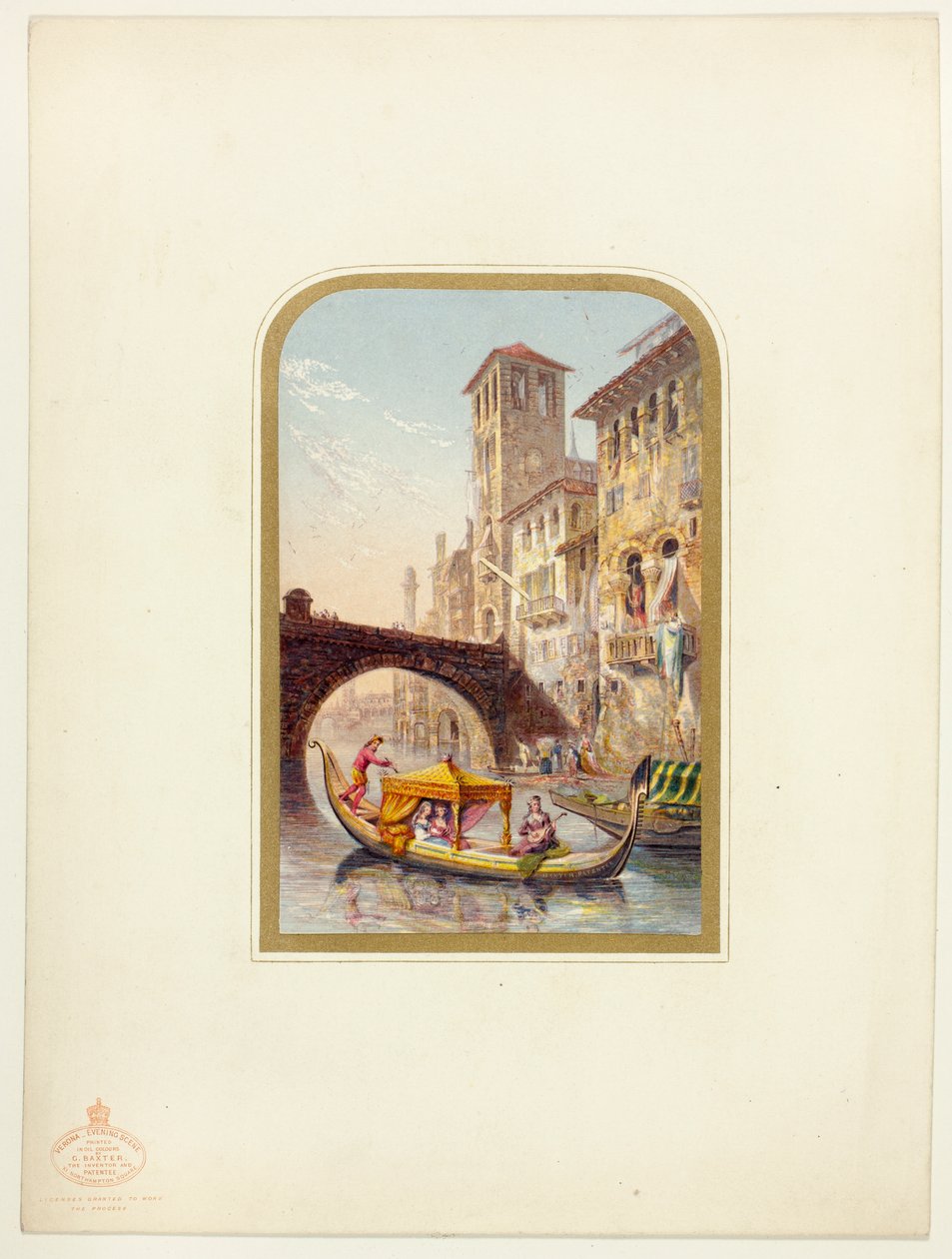 Verona, avondtafereel door George Baxter