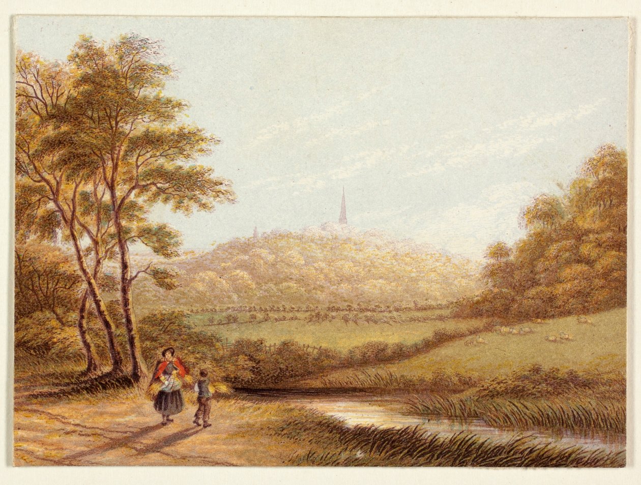 Uitzicht vanaf Harrow-on-the-Hill door George Baxter
