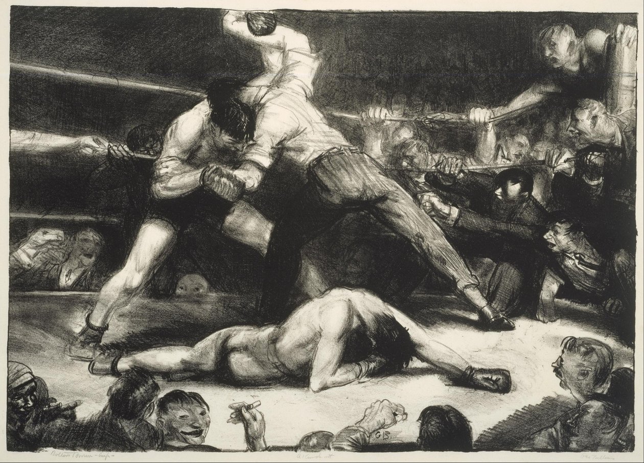 Een knock-out door George Bellows
