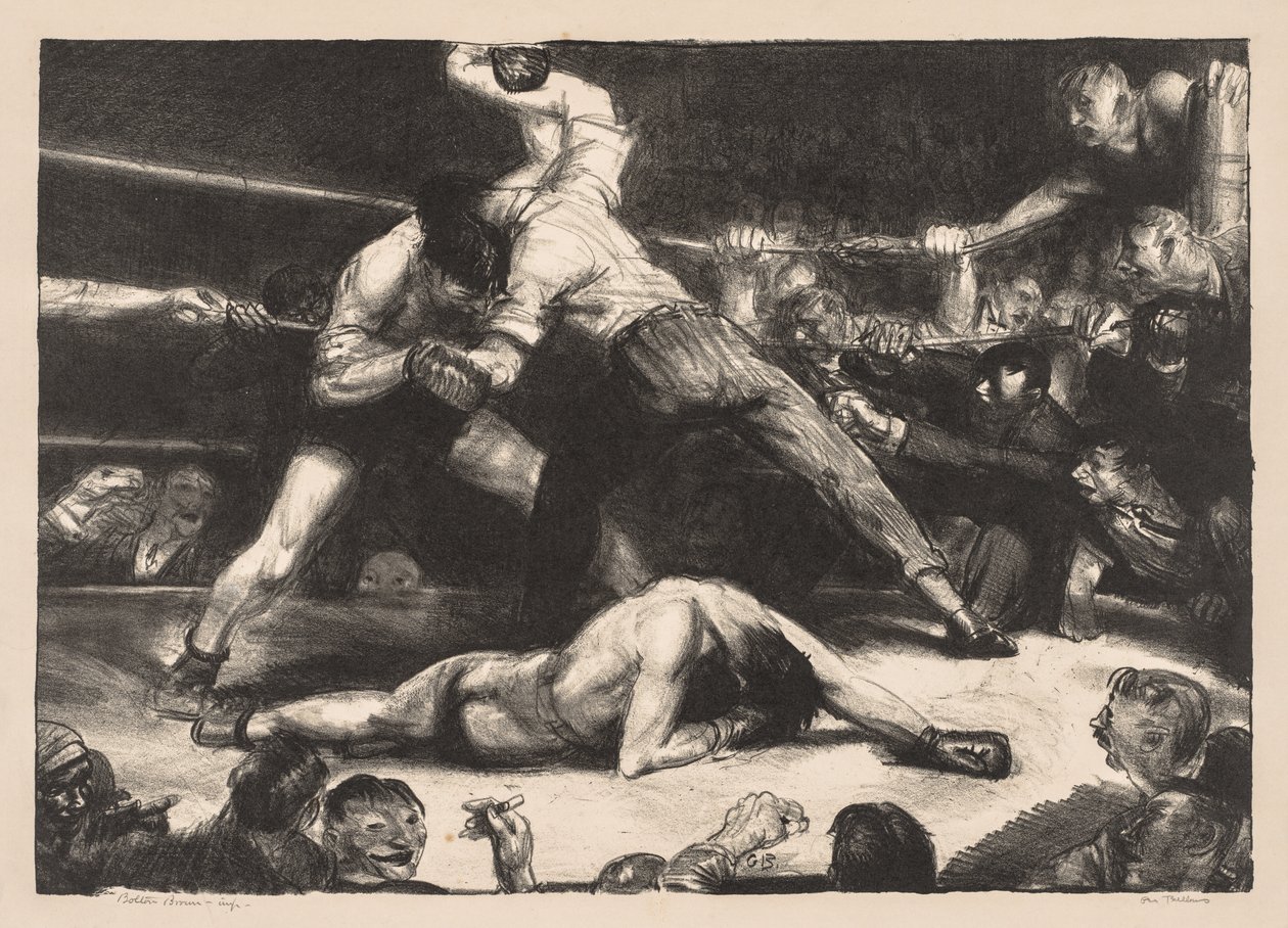 Een knock-out door George Bellows