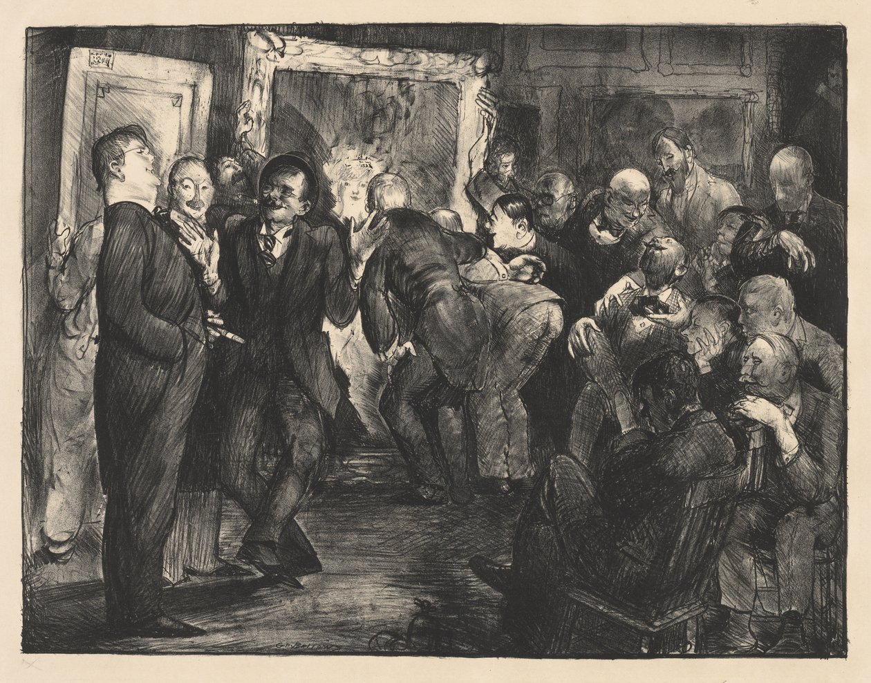 Kunstenaars beoordelen kunstwerken door George Bellows