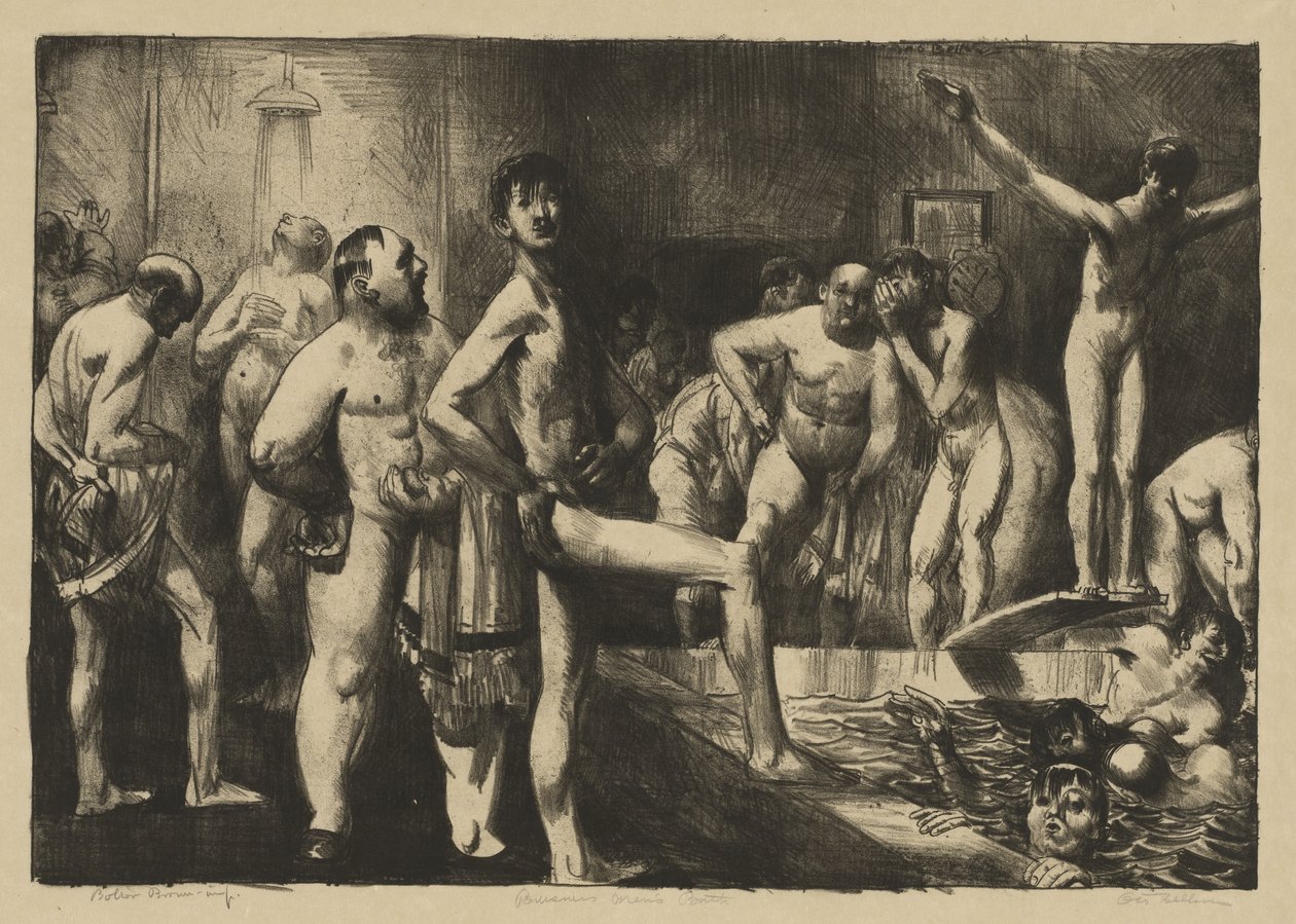 Zakelijk herenbad door George Bellows
