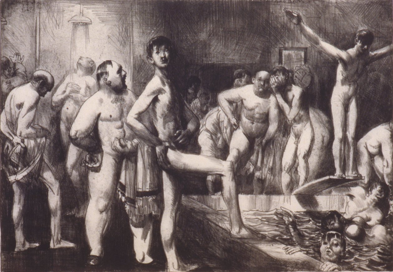Zakelijk herenbad door George Bellows