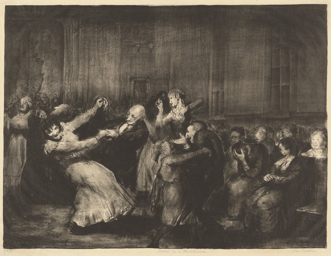 Dansen in een gekkenhuis door George Bellows