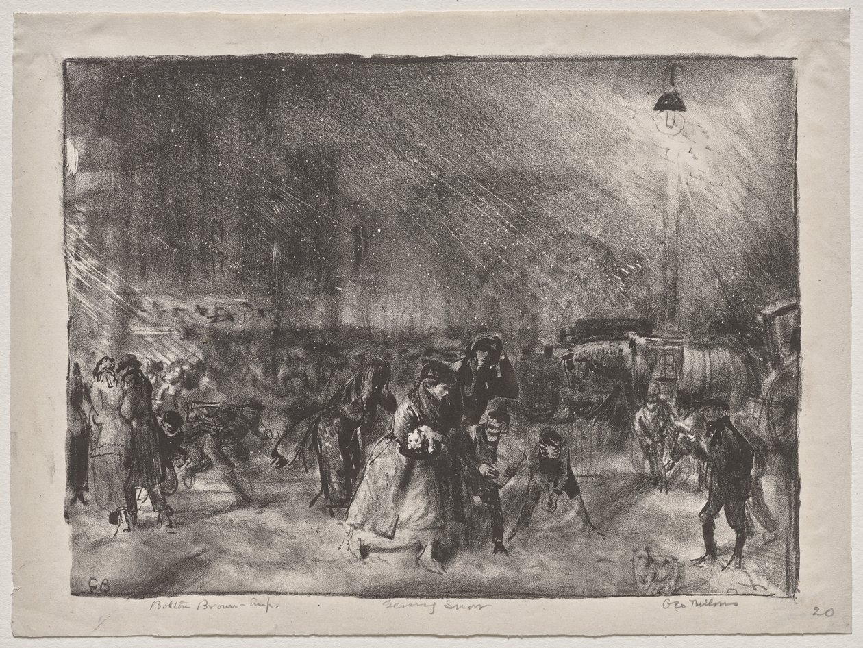 Avondsneeuw door George Bellows