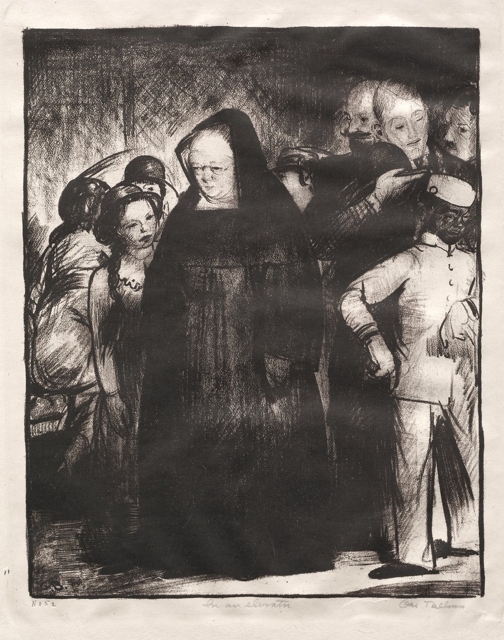 In een lift door George Bellows