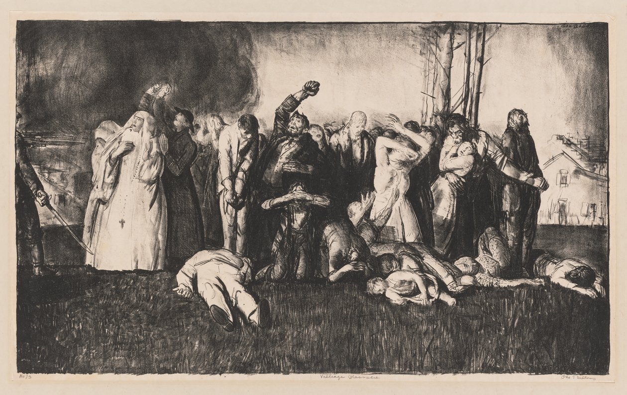 Bloedbad bij Dinant door George Bellows
