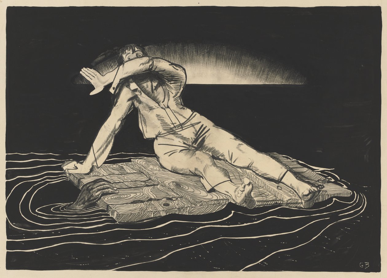 Op een vlot door George Bellows