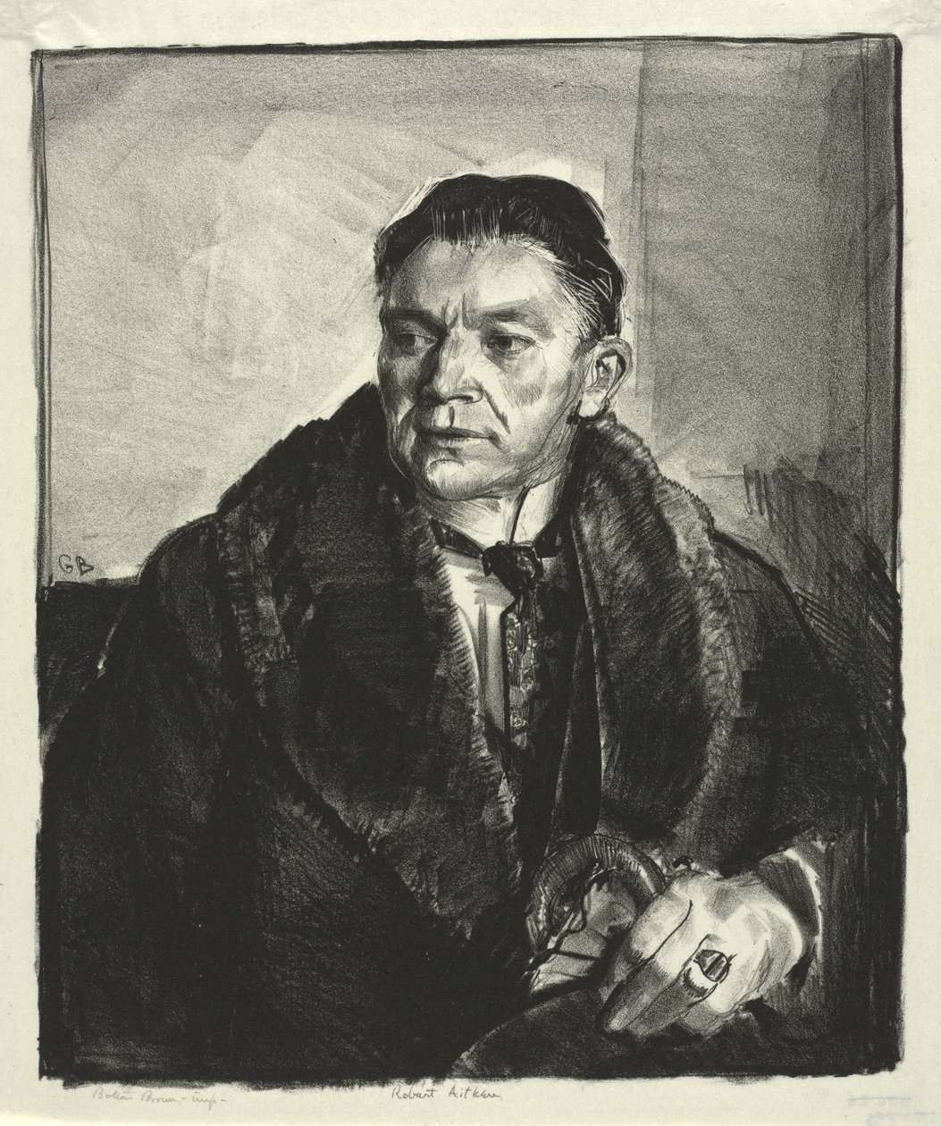 Portret van Robert Aitken, Second Stone door George Bellows