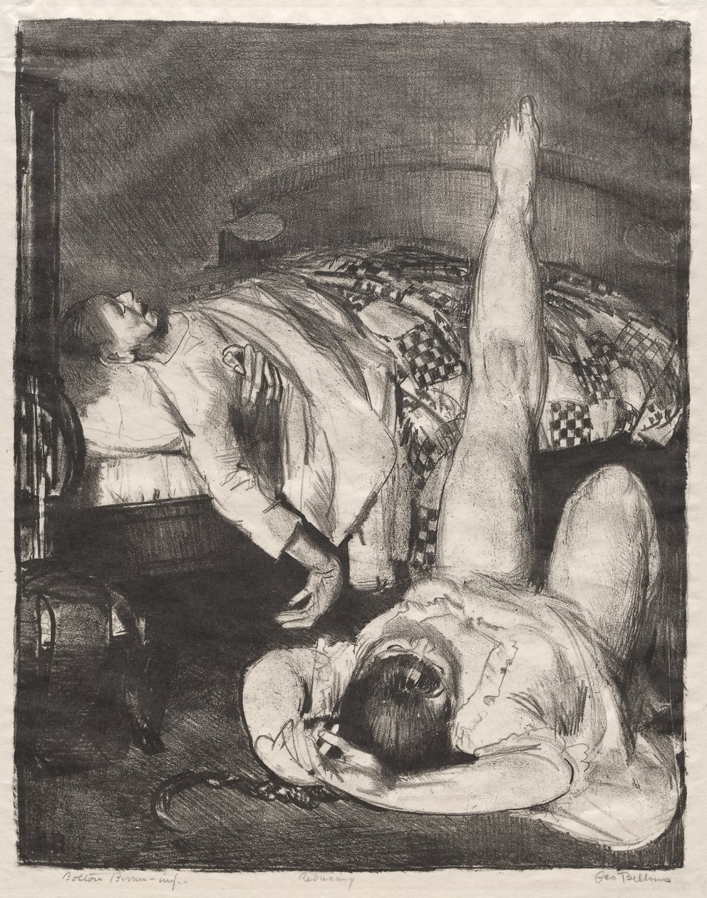 Verkleining, klein, derde steen door George Bellows