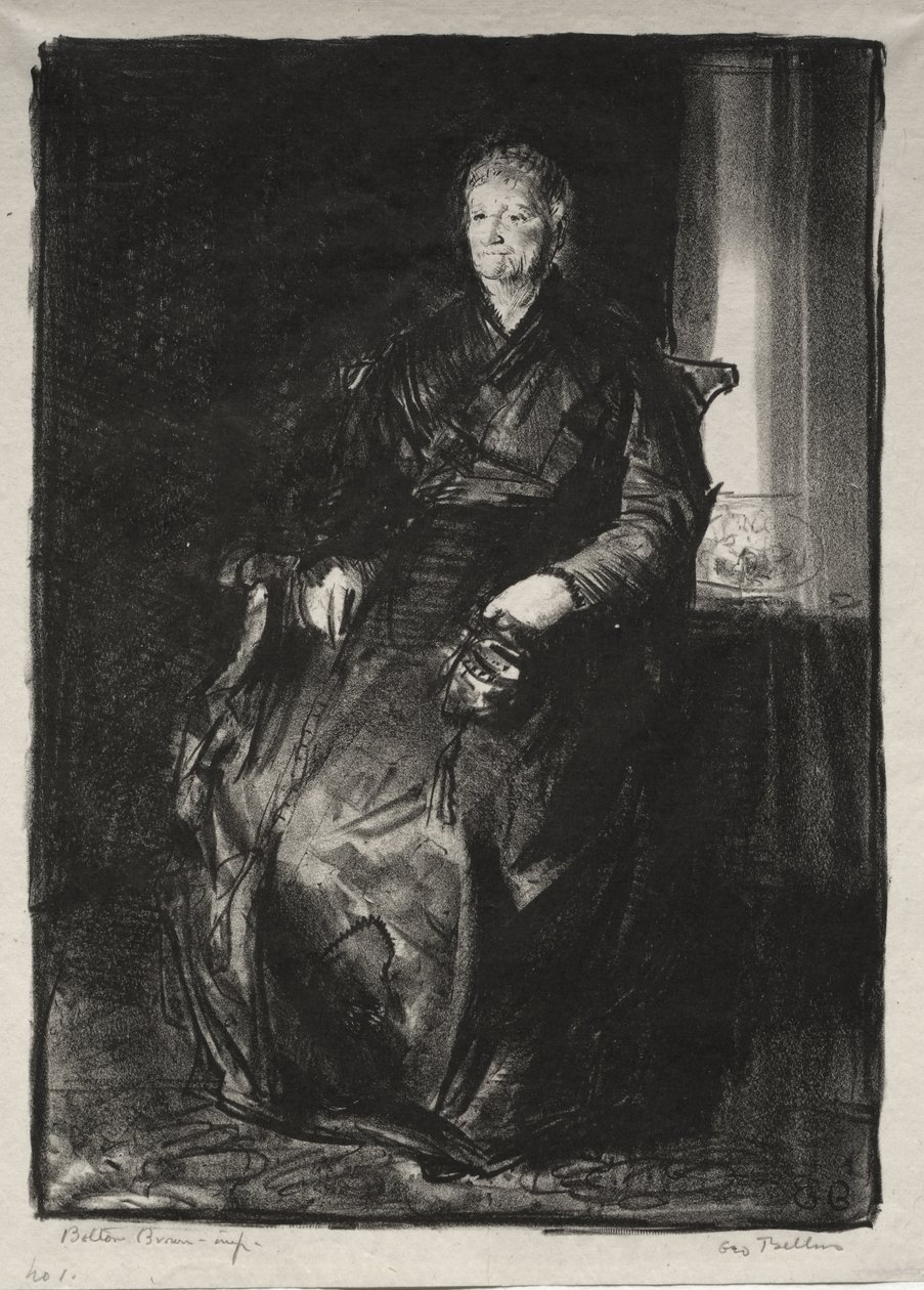 Studie van mijn moeder, Eerste steen door George Bellows