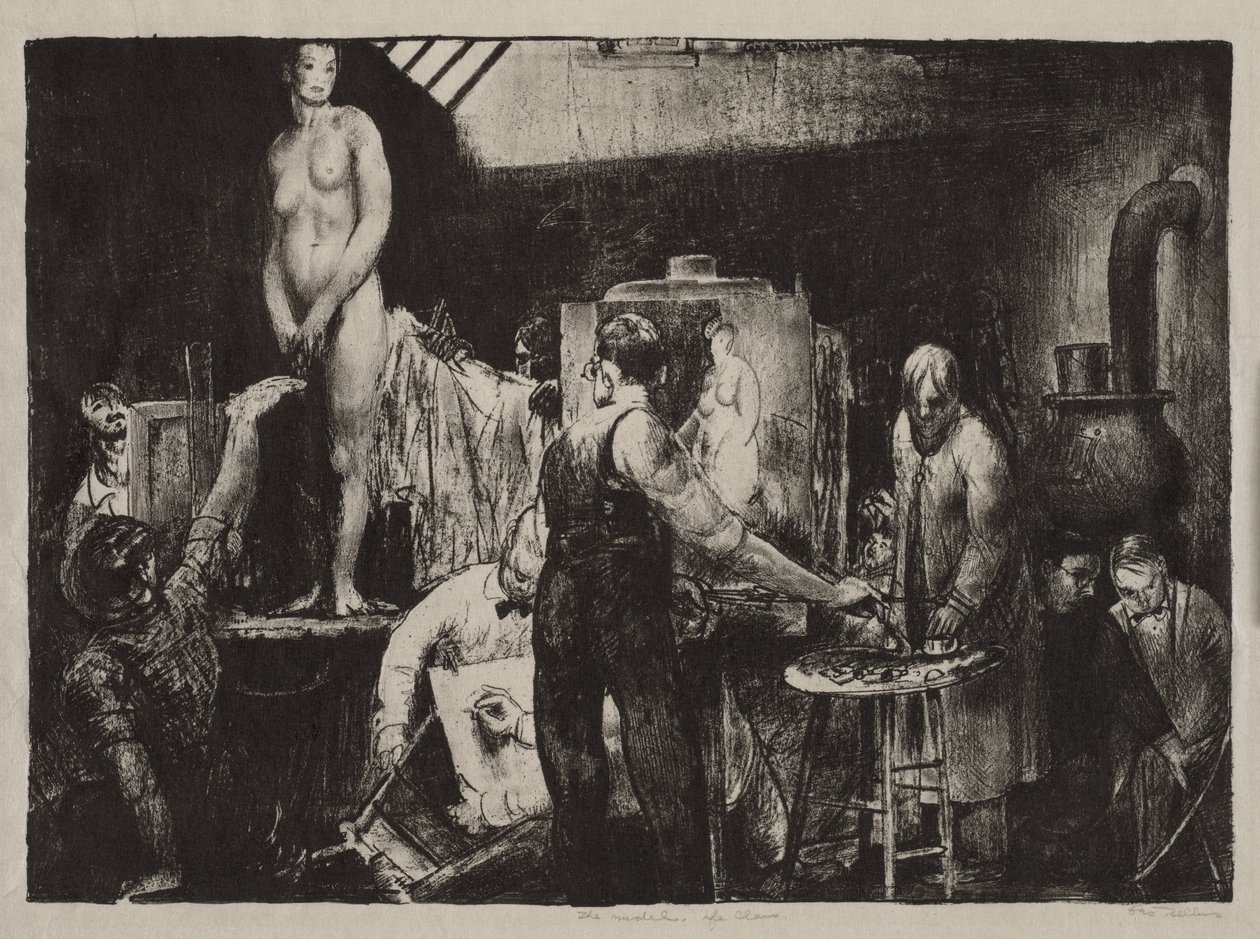 "De naaktklas" door George Bellows