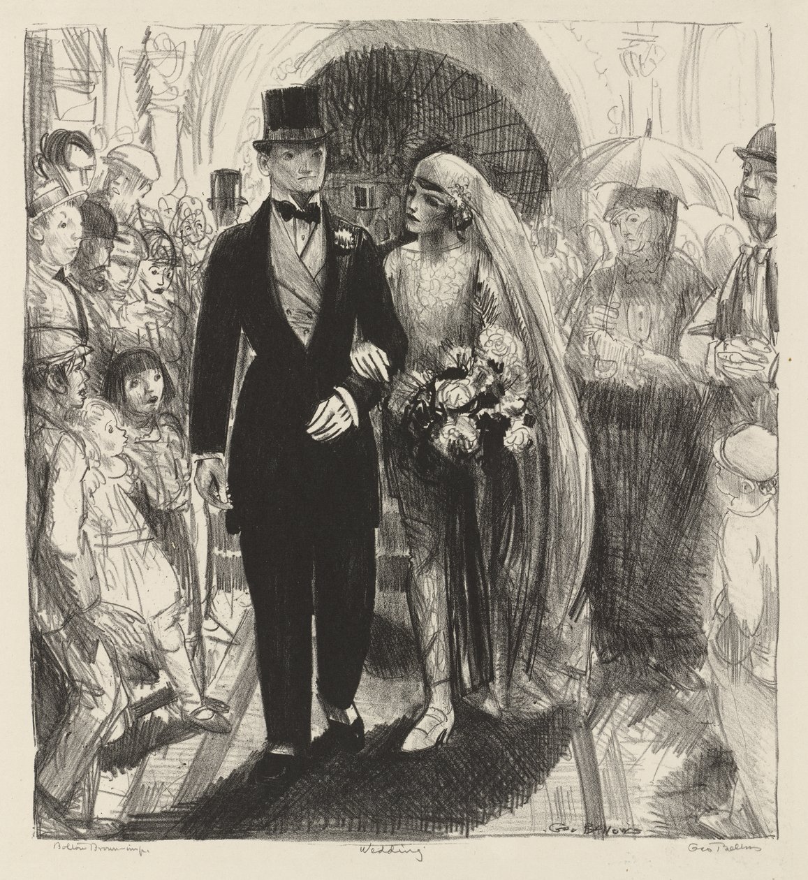 Bruiloft door George Bellows
