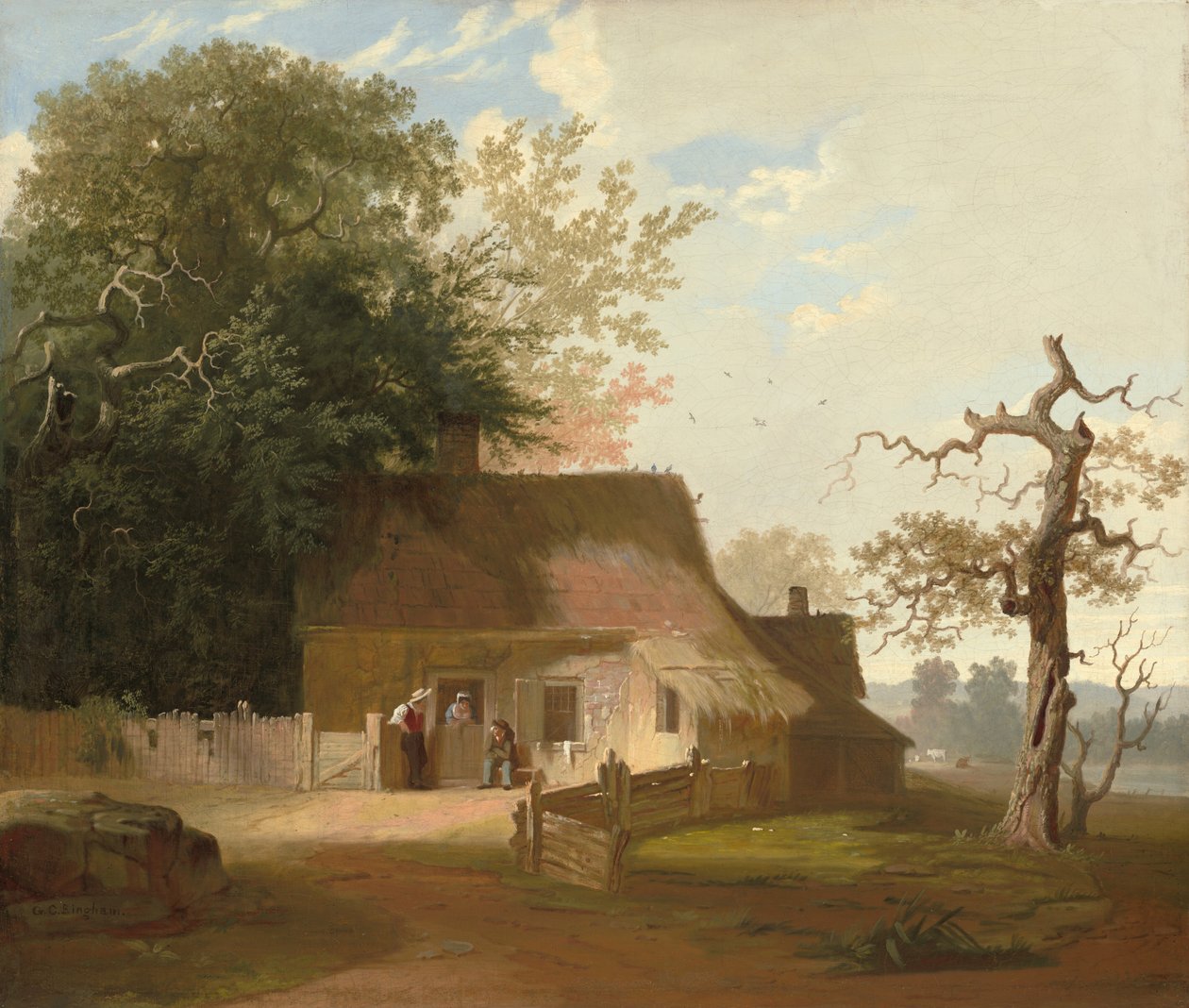 Cottage landschap, 1845 door George Caleb Bingham