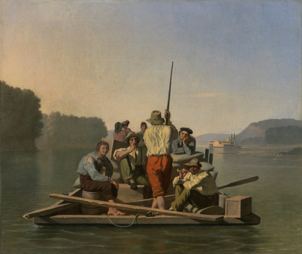 Lichter verlicht een vastgelopen stoomboot door George Caleb Bingham