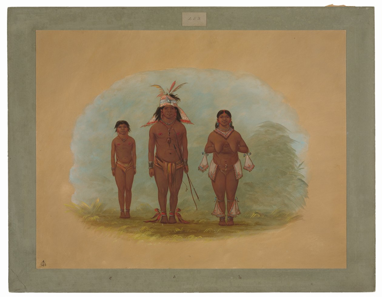 Een Chetibo Familie door George Catlin