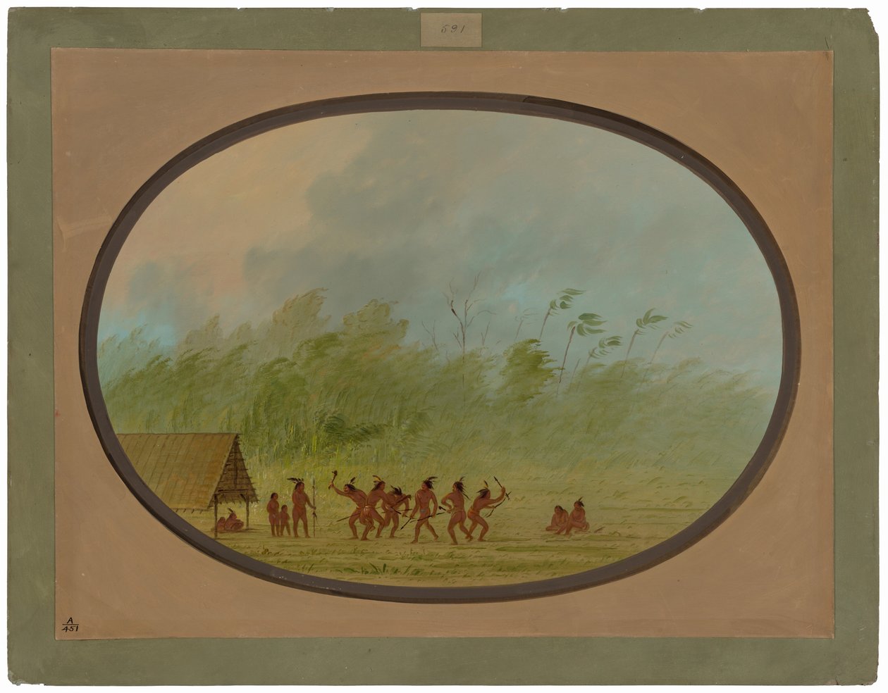 Een Connibo-wigwam door George Catlin