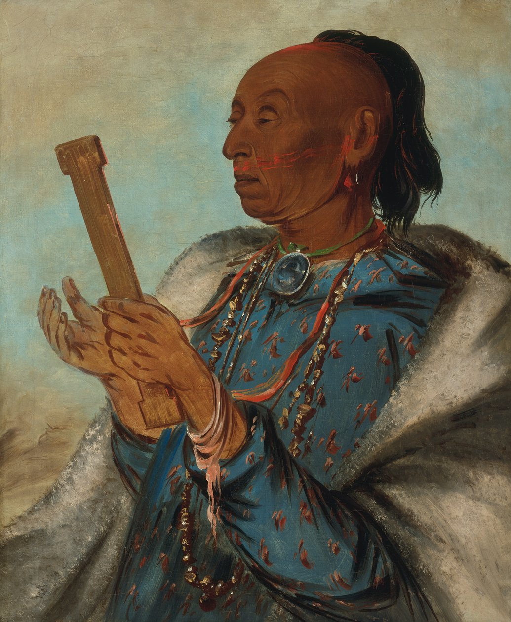 Ah-tón-we-tuck, Kalkoenhaan, Herhaalt Zijn Gebed, 1830 door George Catlin