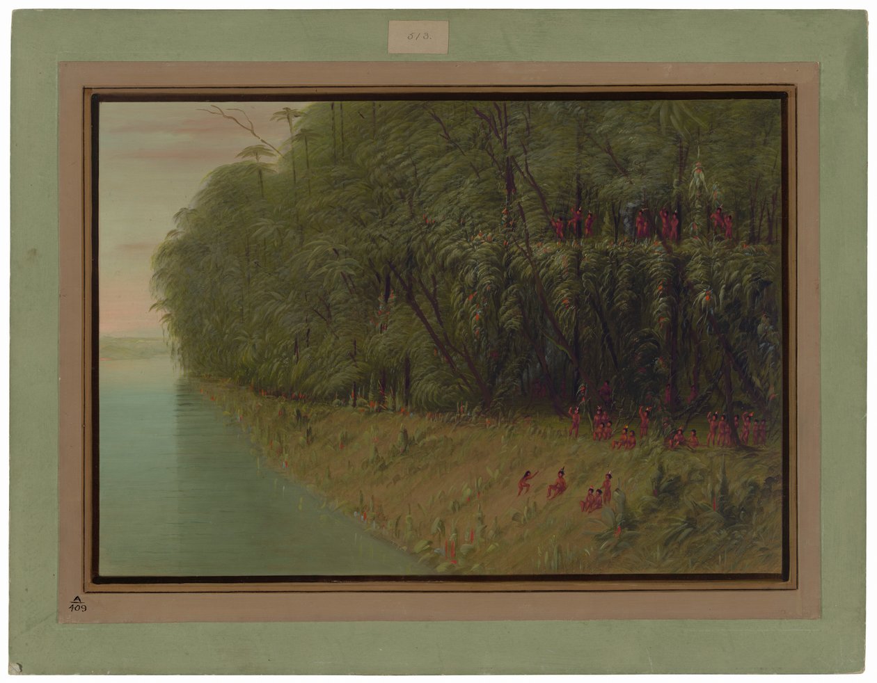Een Amazonebos - Kijken naar de Oever door George Catlin