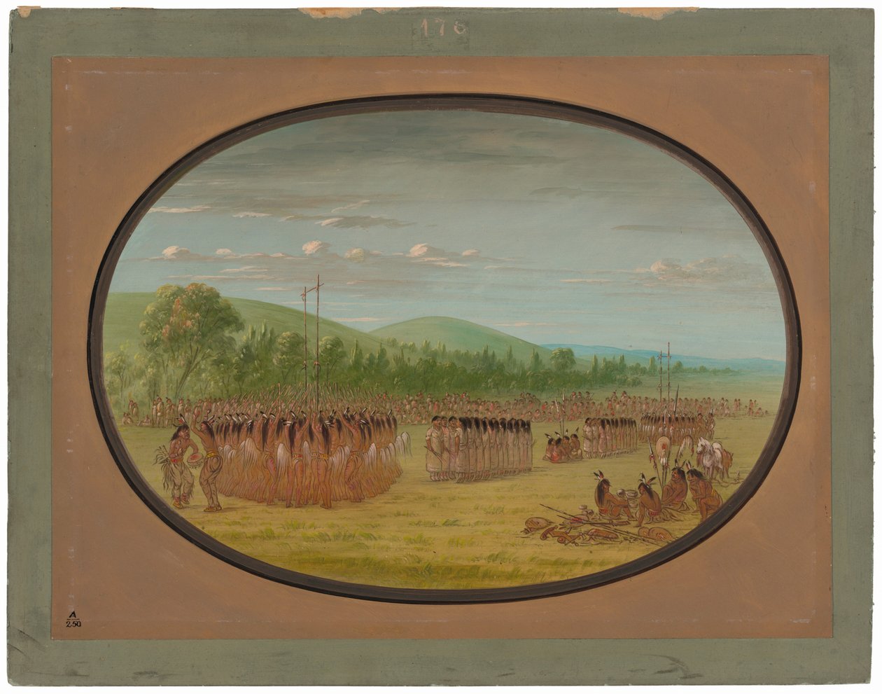Bal-spel dans - Choctaw door George Catlin