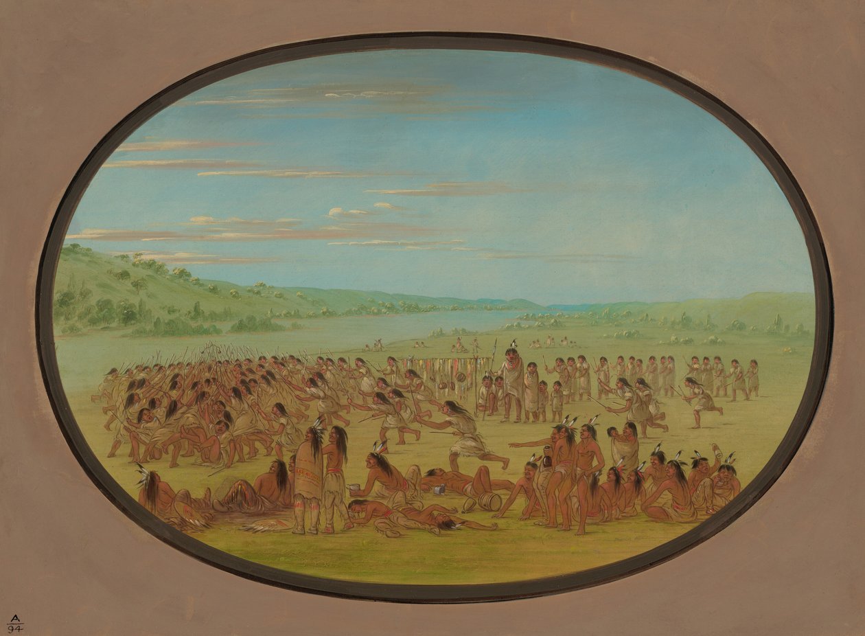 Balspel van de vrouwen - Sioux door George Catlin