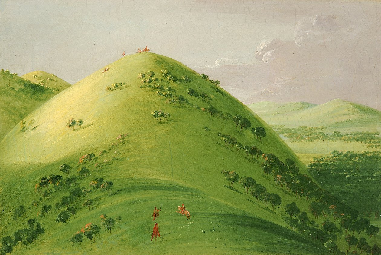 Prachtige Prairie Bluffs, Boven Mississippi door George Catlin