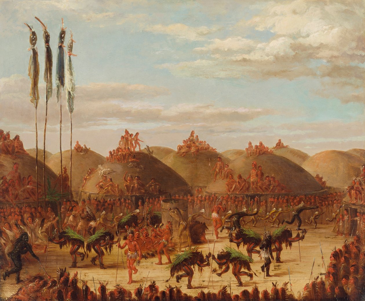 Stierdans, Mandan O-kee-pa ceremonie door George Catlin