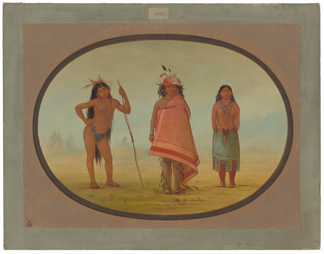 Cochimtee Hoofdman, Zijn Vrouw, en een Krijger door George Catlin
