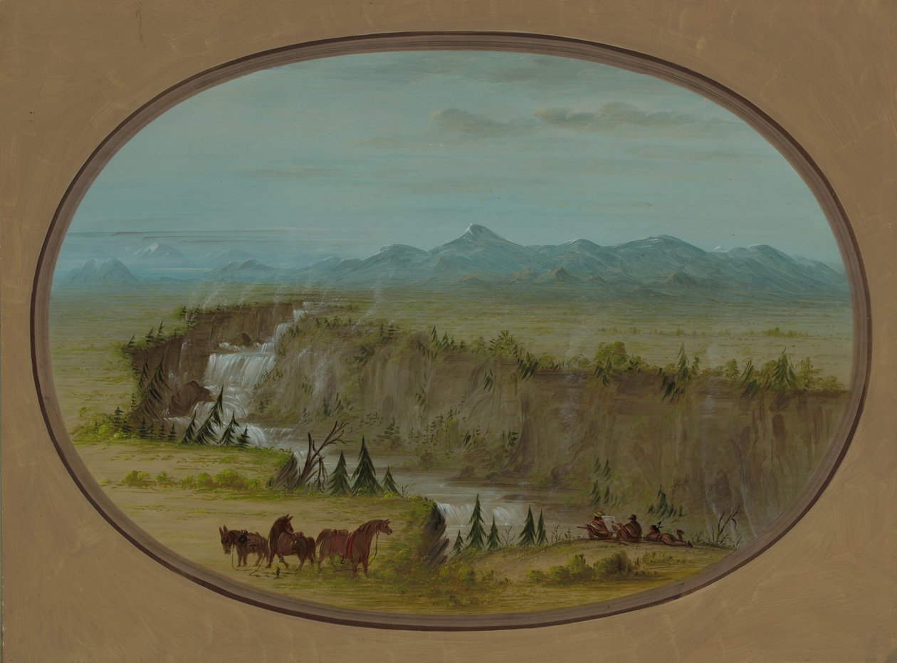 Watervallen van de Snake River, 1855-1869 door George Catlin