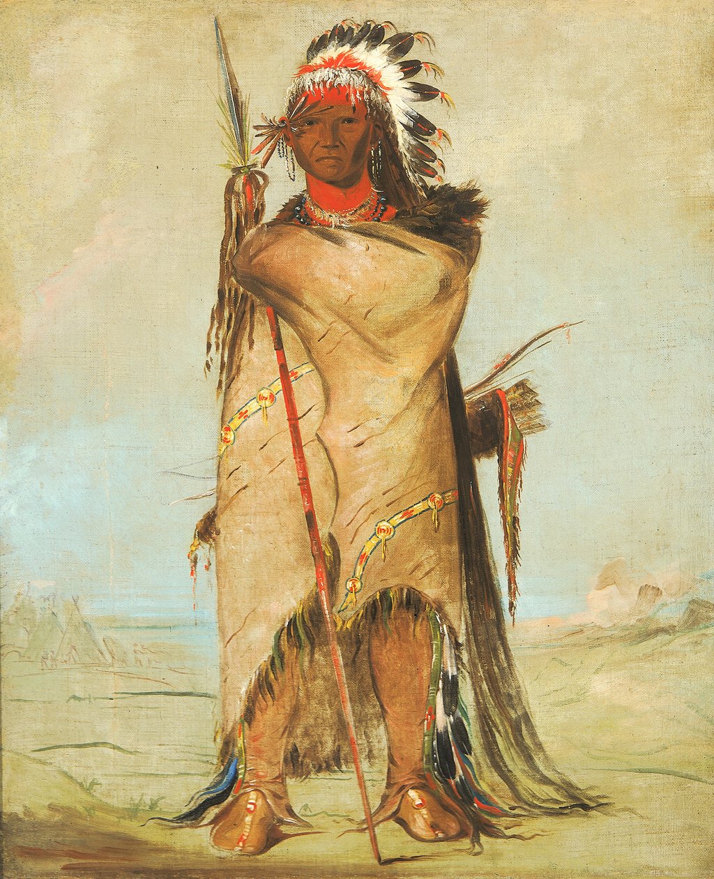 Hó-ra-tó-a, een dappere, 1832 door George Catlin