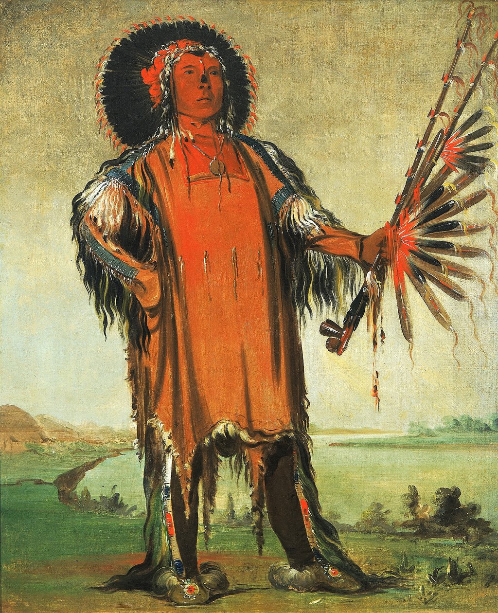 Ha-na-tá-nu-maúk, Wolfleider, Hoofdleider van de stam door George Catlin