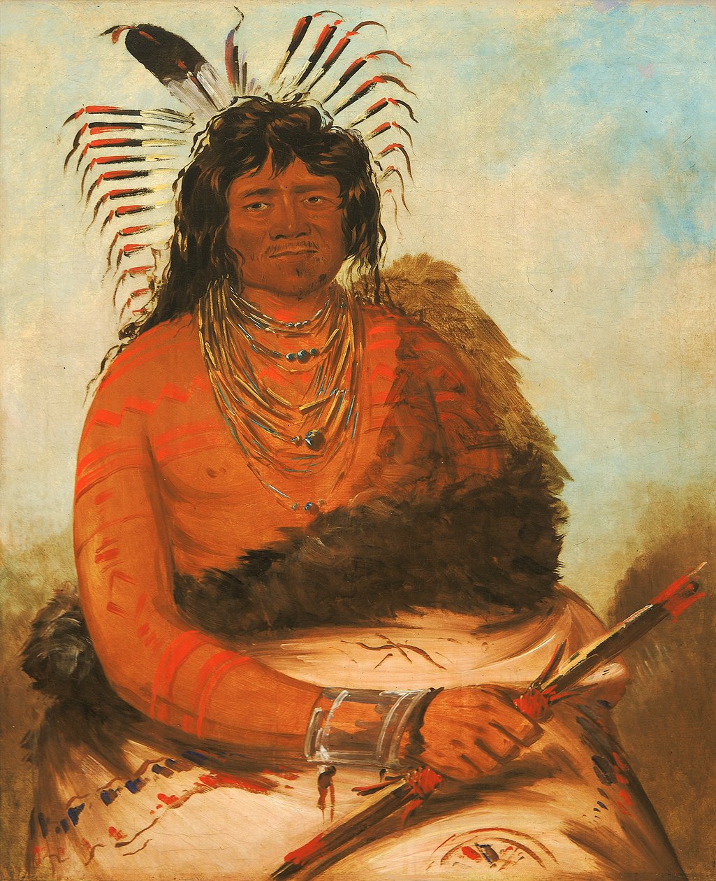 Háh-nee, De Bever, een Krijger door George Catlin